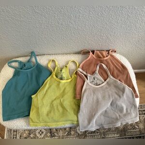 FP Movement by Free People Happiness Runs Crop Tanks lot of 4 teal lime m/l